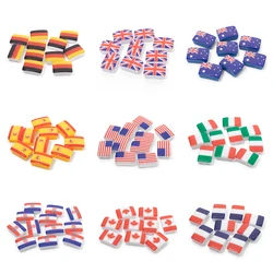 JIT 50pcs Acrylic Nation Bead For Women Diy Beads Flag Charm For Jewelry Making Diy Accessory