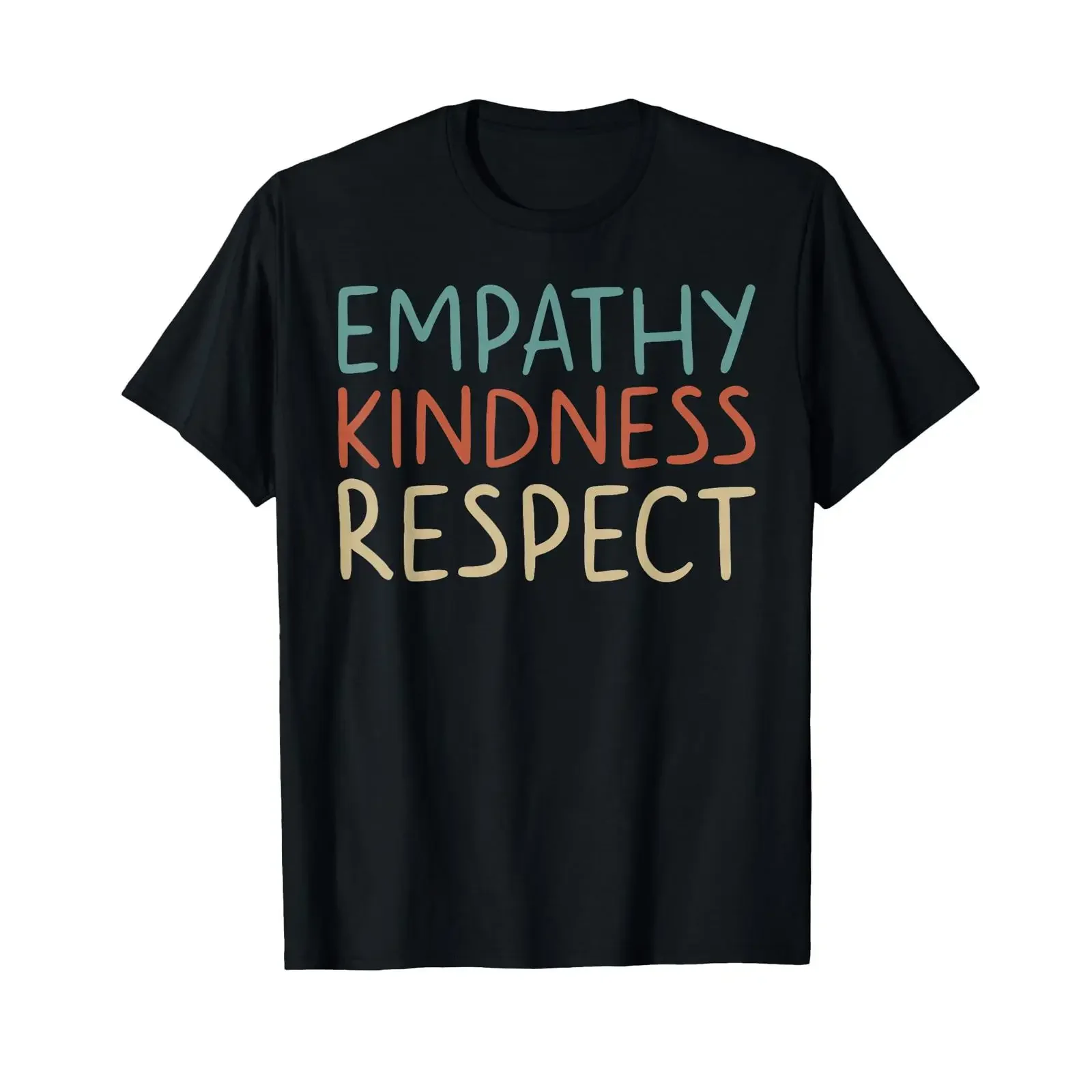 Empathy Kindness Respect T Shirt black vintage Washed Breathable Versatile designer clothes Soft fashion Casual Slightly homme