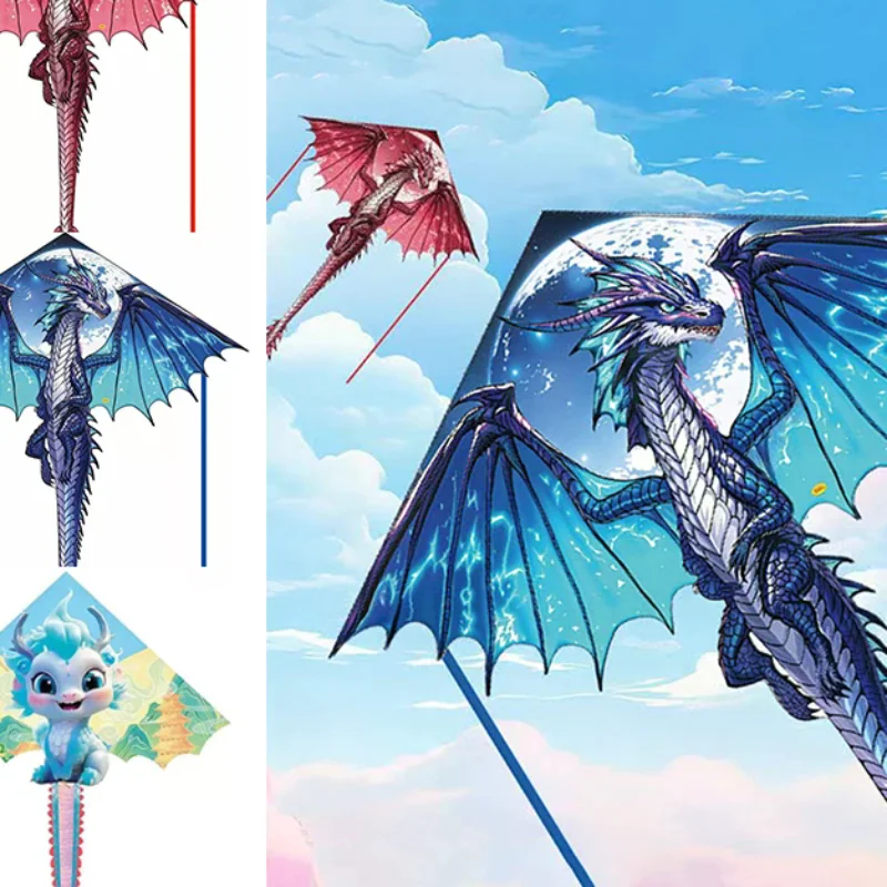 Enjoyable 1.4M Big Pterosaur Kite, Dragon Kite For Children and Adults, Easy to Fly Tail Outdoor Toy