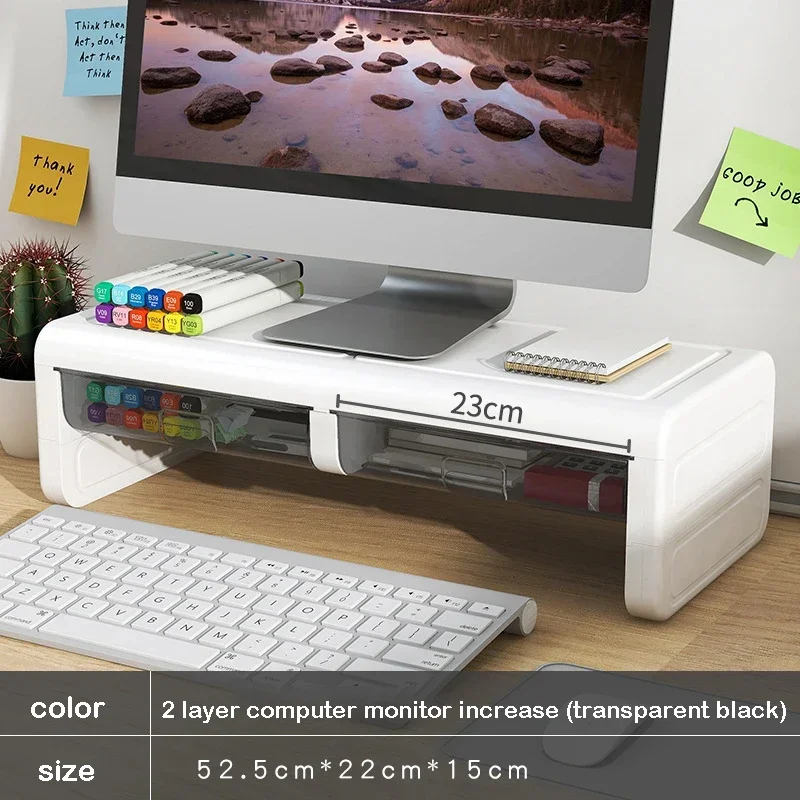 

Monitor Laptop Stand Desktop Computer Heightening Rack Screen Base Bracket Keyboard Storage and Sorting Rack Wireless Charging