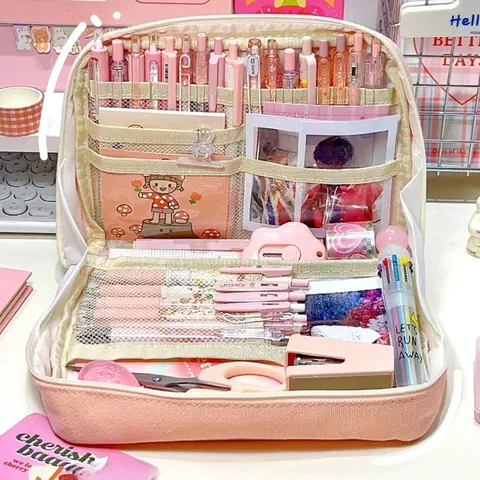 90°opening Multi-layer Pencil Case Student Stationery Storage Artifact Large Capacity Classified and Organized Stationery Bag