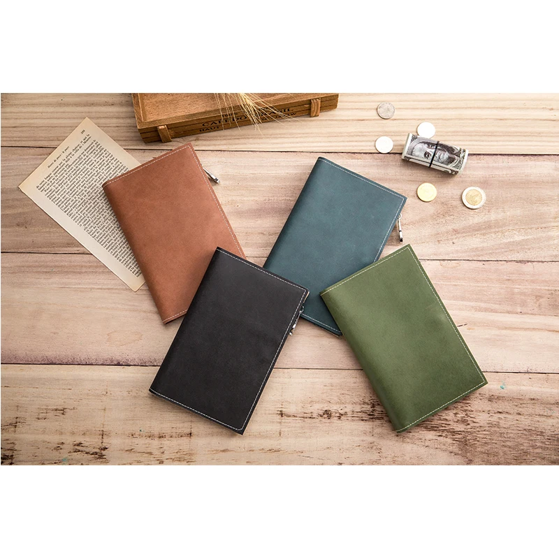 Cowhide Passport Holder Genuine Leather Passport Money Card Holder Coin Purse Travel Wallet for Men with RFID Protection Purses