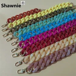 New Trendy Resin Acrylic Plastic Pvc Bag Strap Chain Handbag Replacement With Snap Hooks Diy Purse Handle Accessories Bag Parts