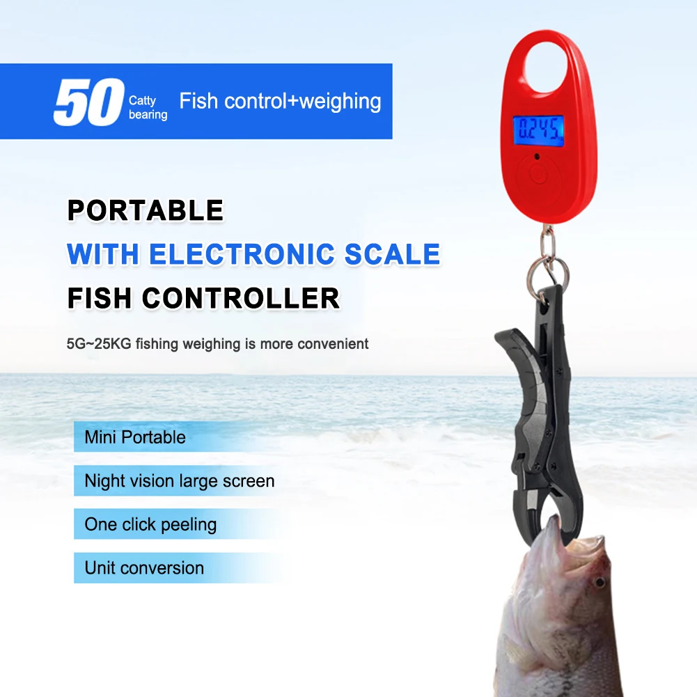 Luggage Scales 3 Weighing Modes Portable Hanging Scale 40kg Load Capacity Weight Scale with Fish Control Forceps for Fishing