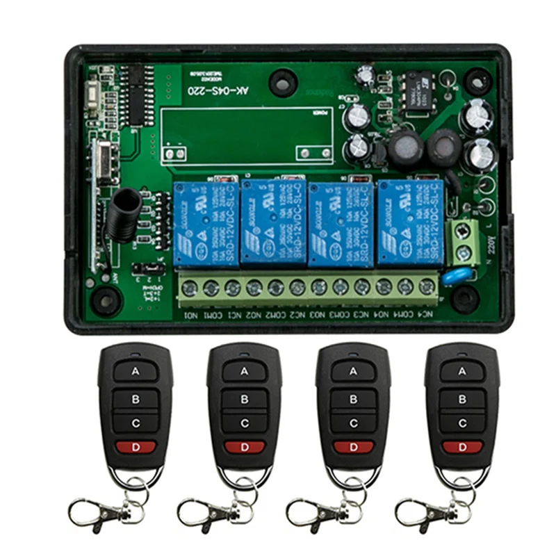 

AC85v~250V 110V 230V 4CH RF Wireless Remote Control Relay Switch Security System Garage Doors Gate Electric Doors lamp/ window
