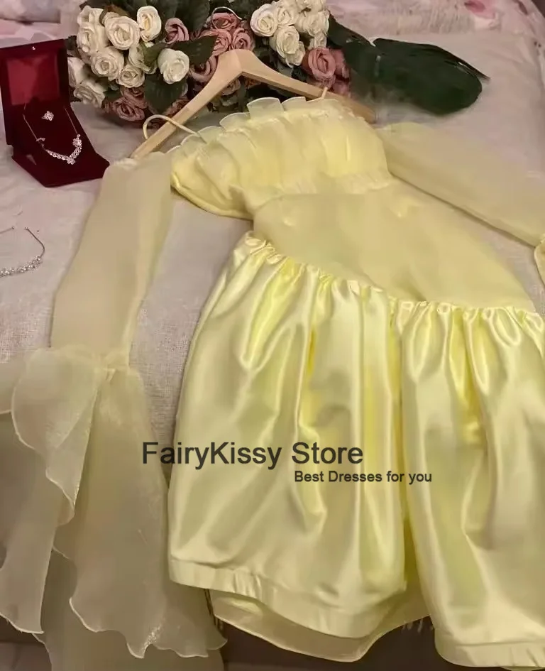 FairyKissy Retro Sizes Available Strapless A-line Draped Organza dresses فساتين سهرة فخمه 2025 Выпускные платья