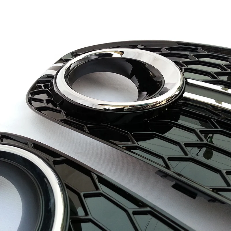 For Q5 Fog Light Grill Upgrade SQ5/RSQ5 Front Lower Bumper Grill Fog Lamp Grille Cover For Q5 2013-2017
