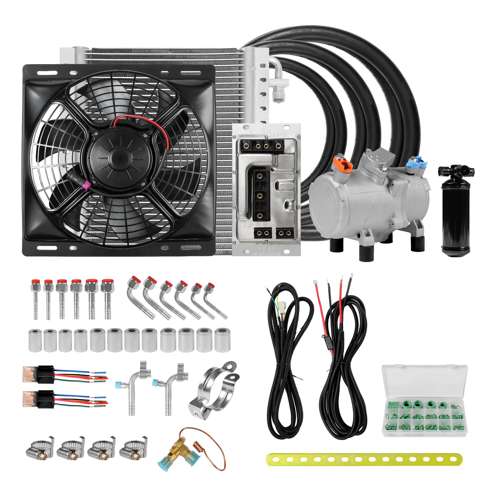 

RV65F 12V/24V automobile air conditioner system kit, general electric air conditioner compressor condenser unit