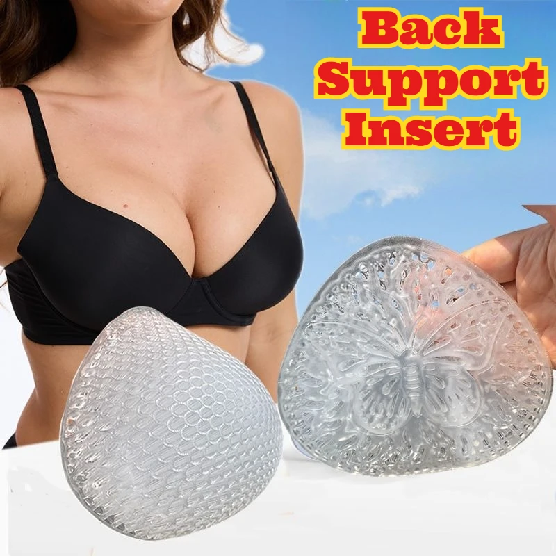 Ultradunne push-up siliconen bh-inzetstukken Kristallen vlinderontwerp Badpakpads Asymmetrische borst Verbeter de natuurlijke lift Comfortabel
