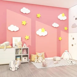 3D Pvc Material Cloud Little Princess Room Decoration Girls Children's Wall Stickers Supplies Bedhead Paintings Decor Wallpaper