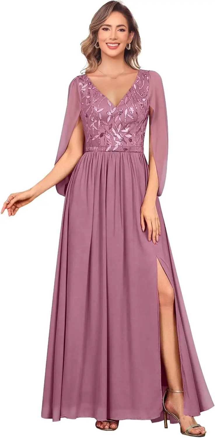 스팽글 레이스 신부 어머니 드레스 레이스 롱 이브닝 가운 V넥 정장 드레스 TN316 신부 어머니 드레스