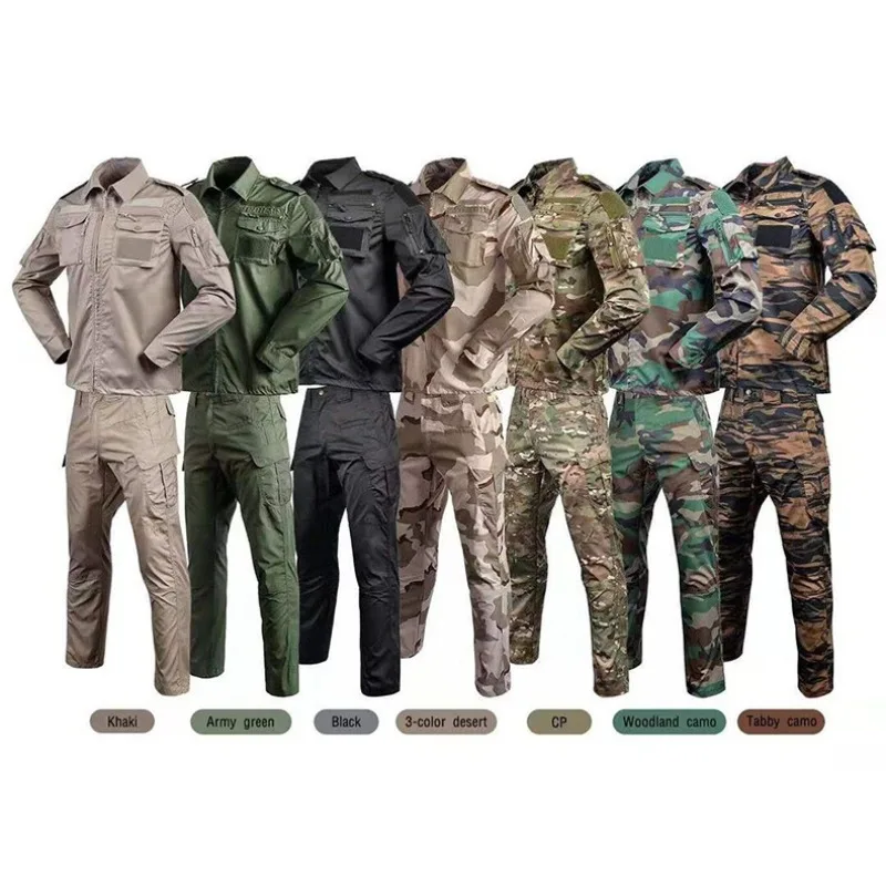 

Tactical Shirt Pants BDU Set Camo Outdoor Sports Training Hiking Hunting Clothes Airsoft Sniper Combat Uniform Ghillie Suit