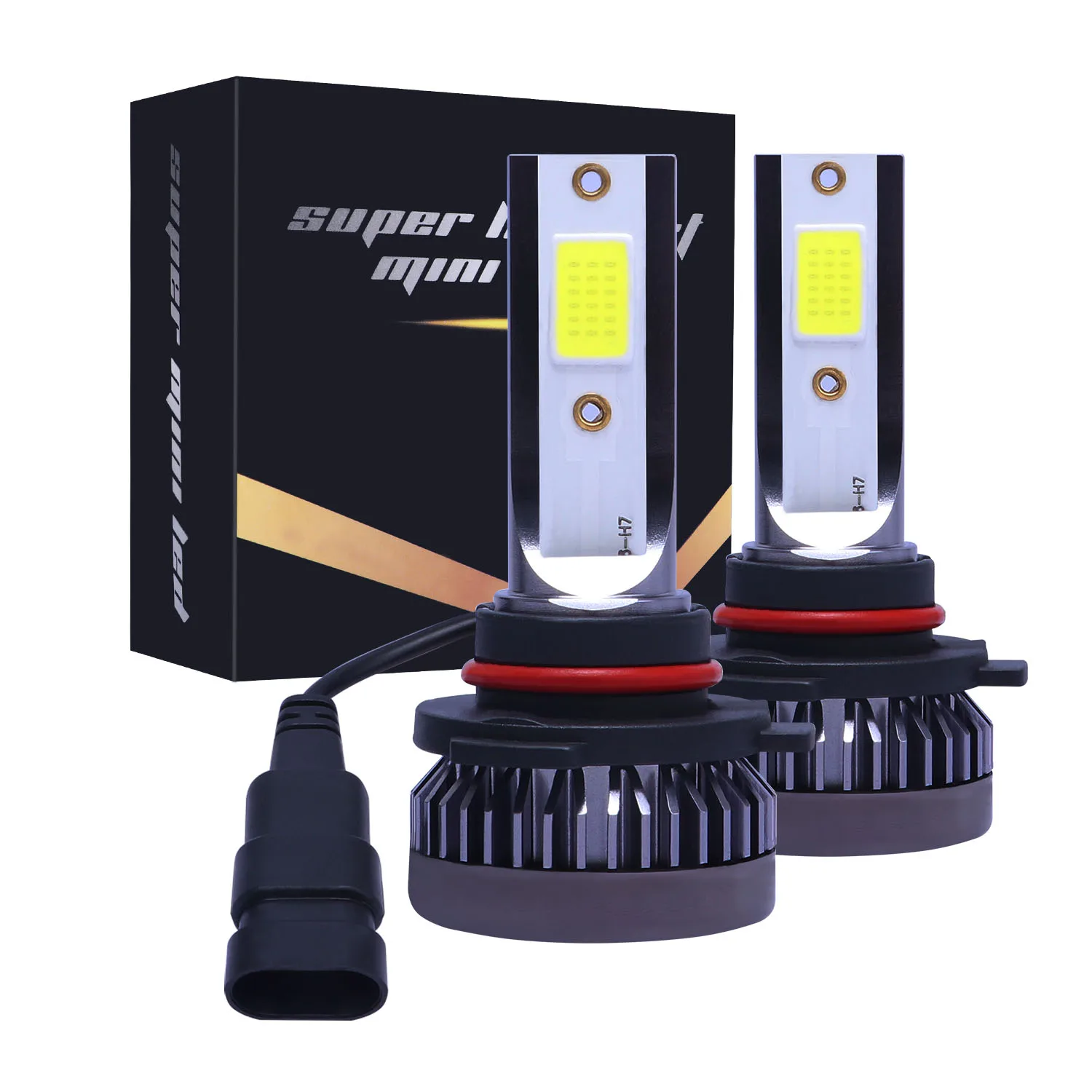 2pcs 9005 9006 Automotive LED Headlight 6000K Gold White Lamp HB3 HB4 72W Waterproof  Car Lights Bulbs