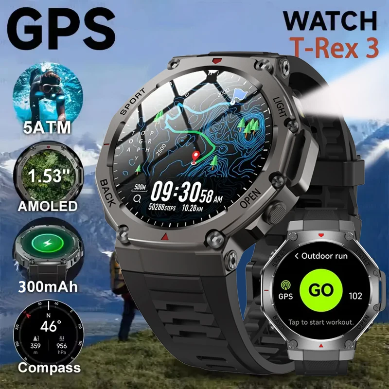 

2026 Новые профессиональные GPS спортивные умные часы для улицы RIDE Run GPS трек Часы для плавания Компас Высотомер 3ATM Спортивные браслеты для мужчин