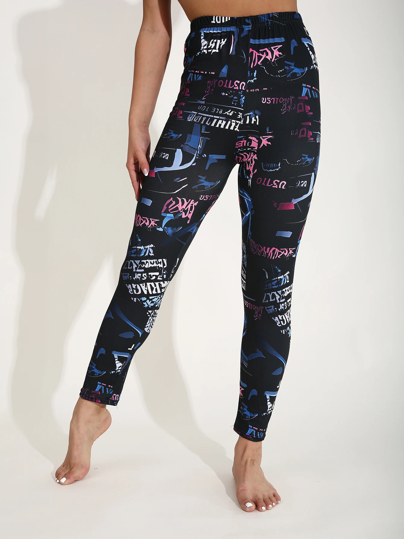 

Autumn Winter 1PACK Women's Black Bottom Nine Point Woolen Pants Sexy Tight Legging Casual Sports Elegant Fitness Yoga Pants