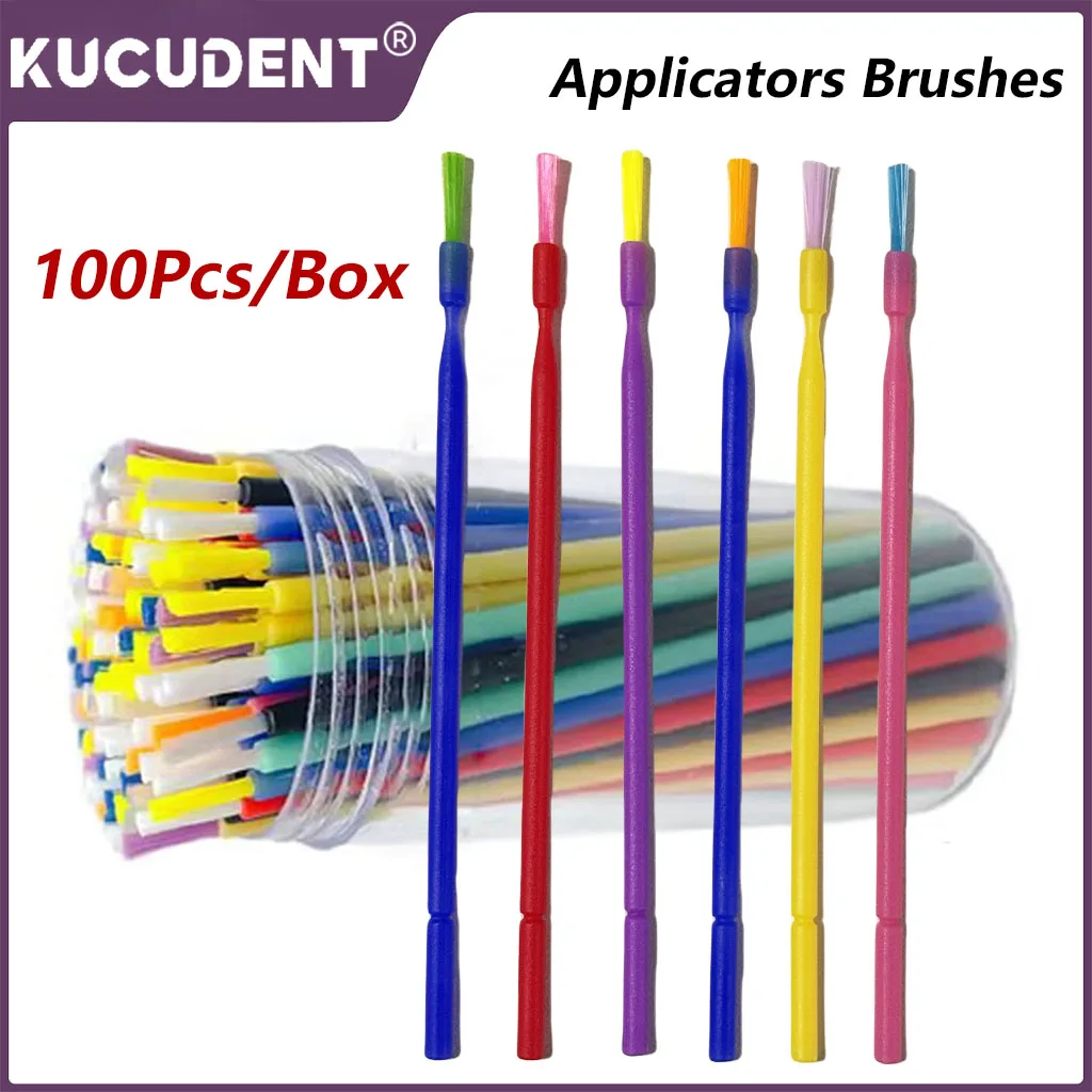 100Pcs/Box Disposable Dental Micro Applicators Brushes Bendable Long Micro Brush Teeth WhiteningExtension Tool Dentist Materials