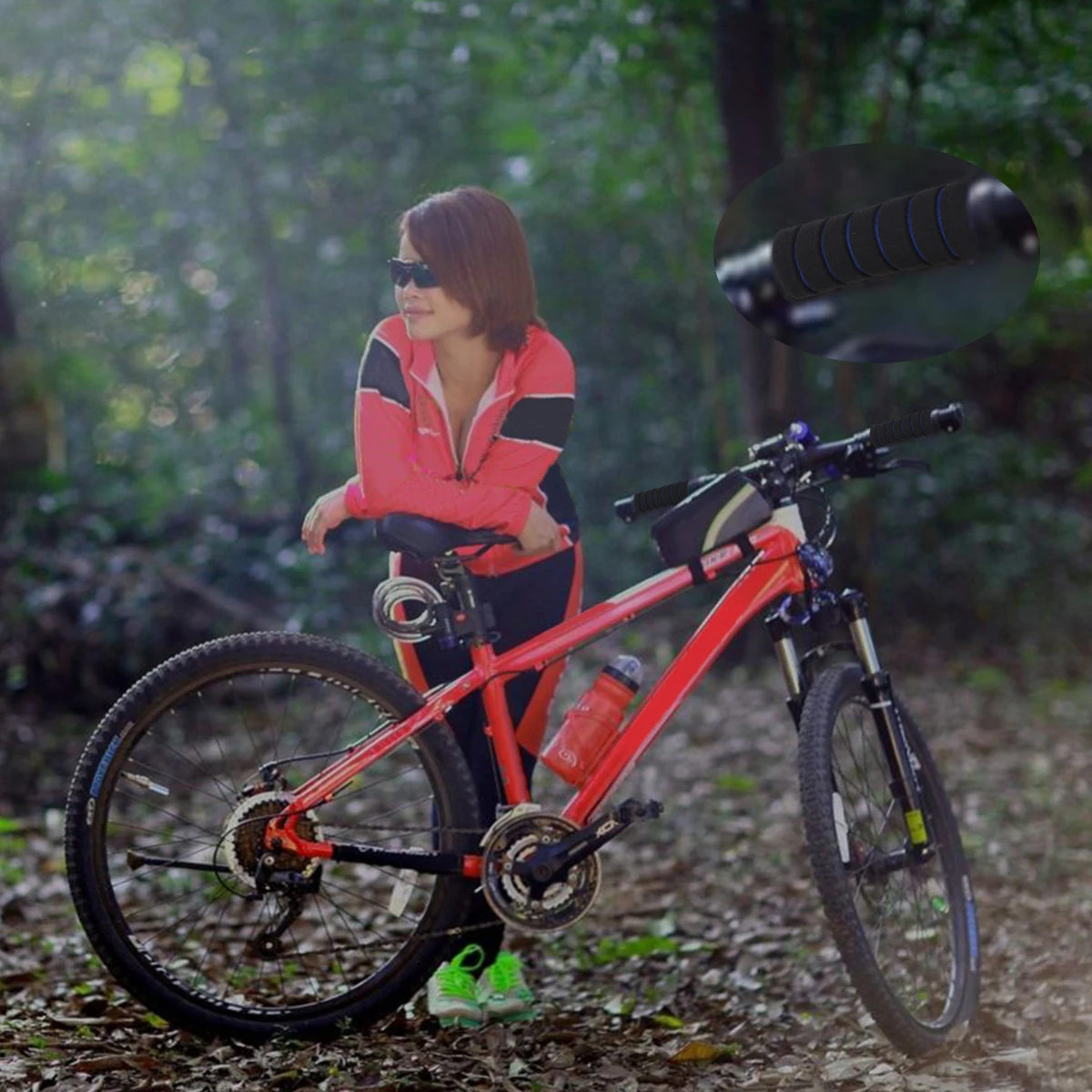 

2Pcs Bicycle Handlebar Grips Non-Slip Sponge Covers Ergonomic Shock Absorbing Vibration Reduction Comfortable Mountain