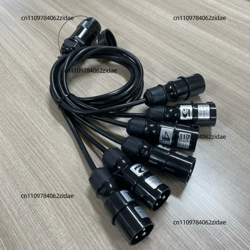 For 19-Pin Socapex Female To 16A Male 1 To 6 Stage Lighting Power Cable Beam Light Pigtail Splitter