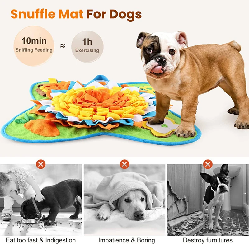 Pet Foraging Toys Dog Snuffle Mat Nose Smell Training Sniffing Pad Dog Puzzle Toy Slow Feeding Bowl Food Dispenser Treats Pad