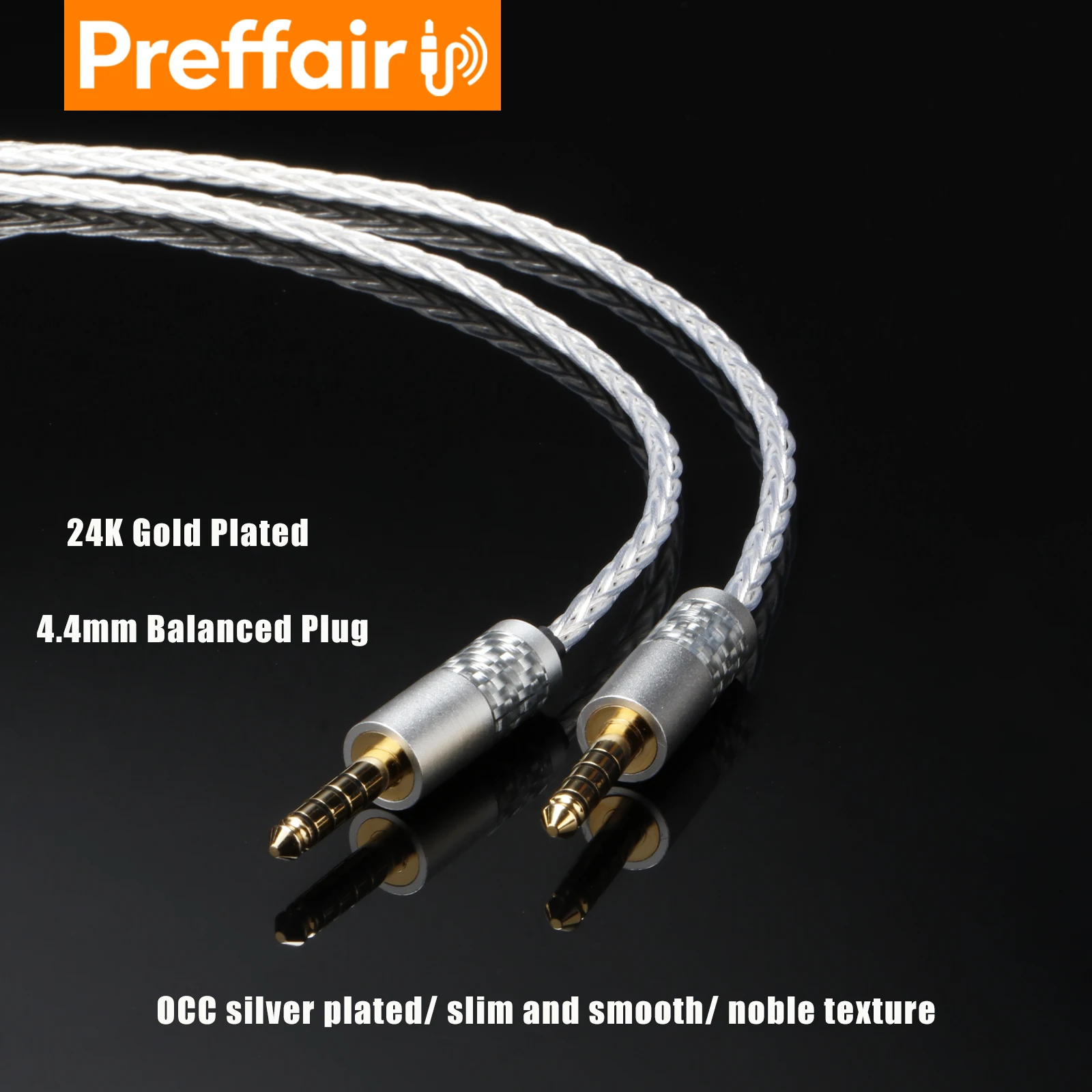Preffair 6N OCC HiFi 4.4 AUX Audio Cable Copper Balanced 4.4mm Jack Male to Male Audio Cable for Headphone Decode