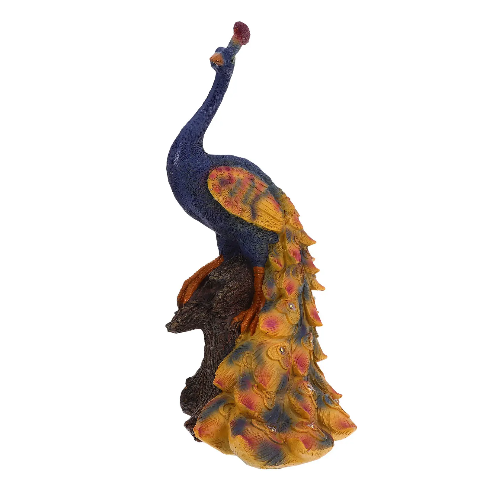 Resin Outdoor Peacock Sculpture Solar Garden Decor Yard Lawn Statue Decorative Landscape Lighting Peacock Garden Decor