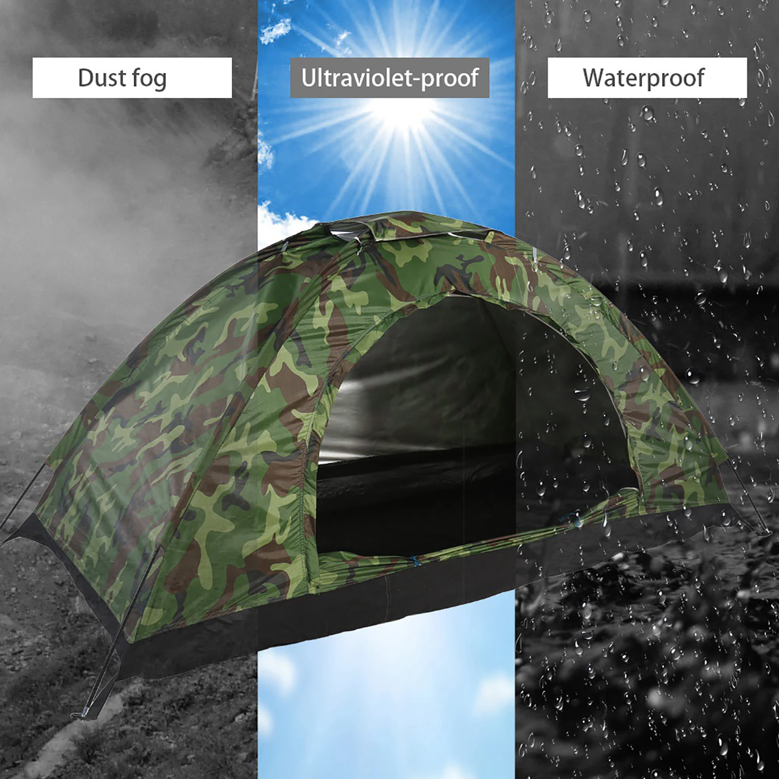 Camouflage Tent One Person Tent Outdoor Camouflage UV  Waterproof One Person Tent for Camping Hiking Tent Outdoor Tent