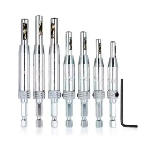 التلقائي مركز مثقاب مجموعة الذاتي توسيط المفصلي Tapper الأساسية الطيار ثقب الناخس أداة نجارة لاستبدال باب الخزانة #1