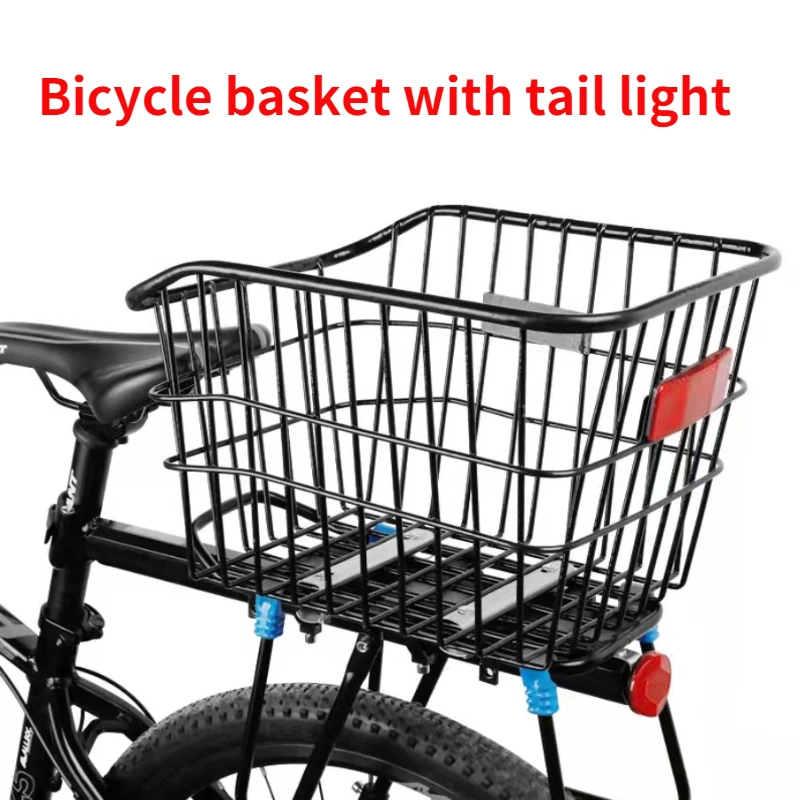 

Bicycle Rear Basket with Tail Light Foldable Bicycle Basket Student Bag Basket Children Bicycle Rear Basket Bicycle Accessories