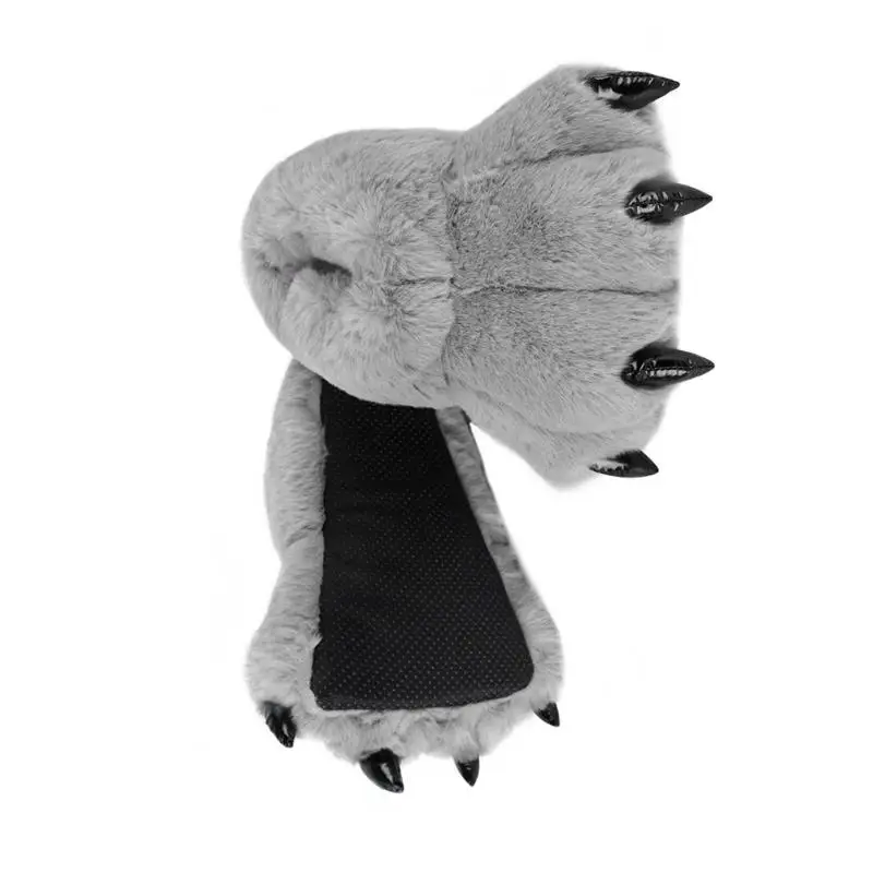 652F 動物の足スリッパぬいぐるみ暖かいホームクローズドバック靴面白い毛皮のような爪スリッパノベルティ動物の足スリッパ大人用