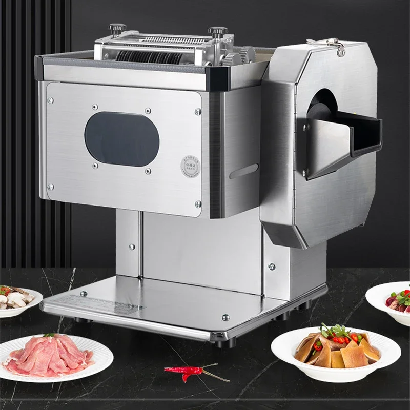 220V Electric Meat Slicer with Multiple Blade Options; Pork/Beef/Lamb Slicer; Compact Home-Use Meat Slicer