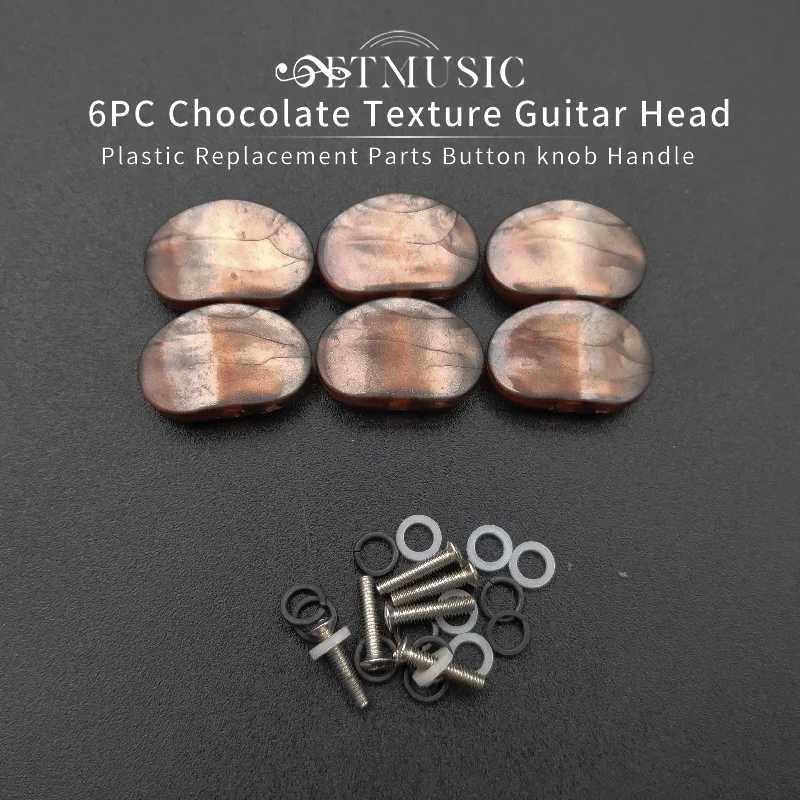 

6Pcs Chocolate Guitar Tuning Pegs keys Tuners Machine Heads replacement Buttons knobs Handle