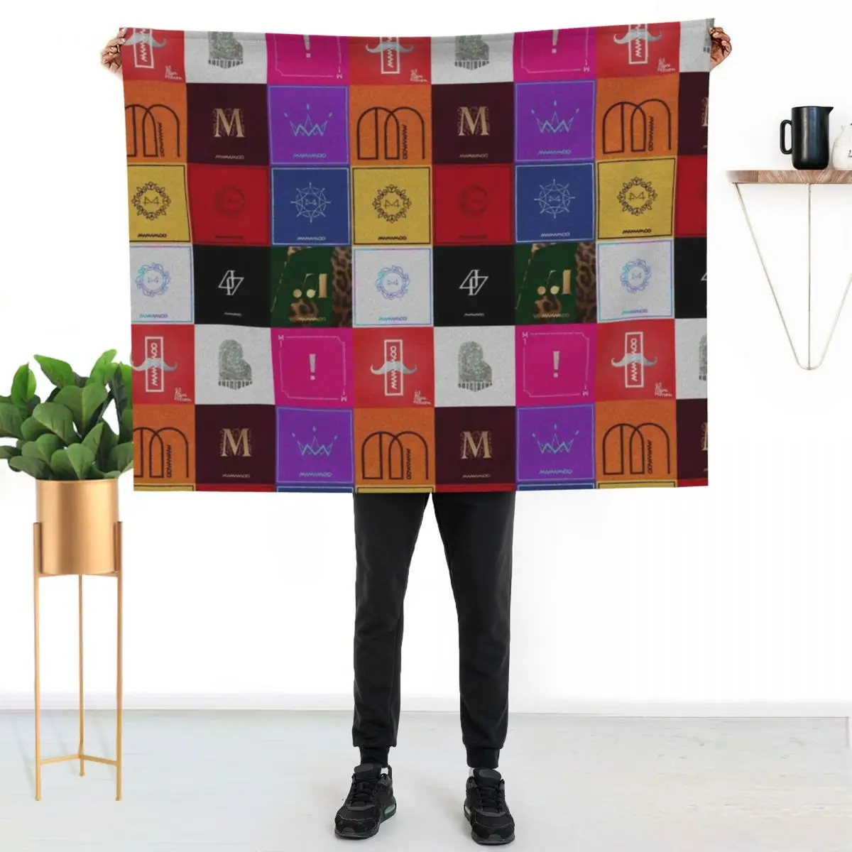 Mamamoo Discography Patchwork Throw Blanket Multi Purpose Soft Warm Blanket for Home Travel