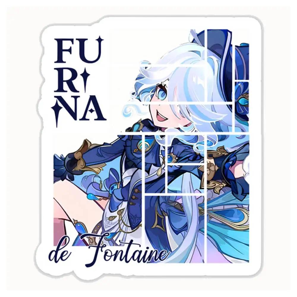 Furina De Fontaine Genshin Impact Waterproof Stickers For Decorating Car Windows Motorcycles And Computers.