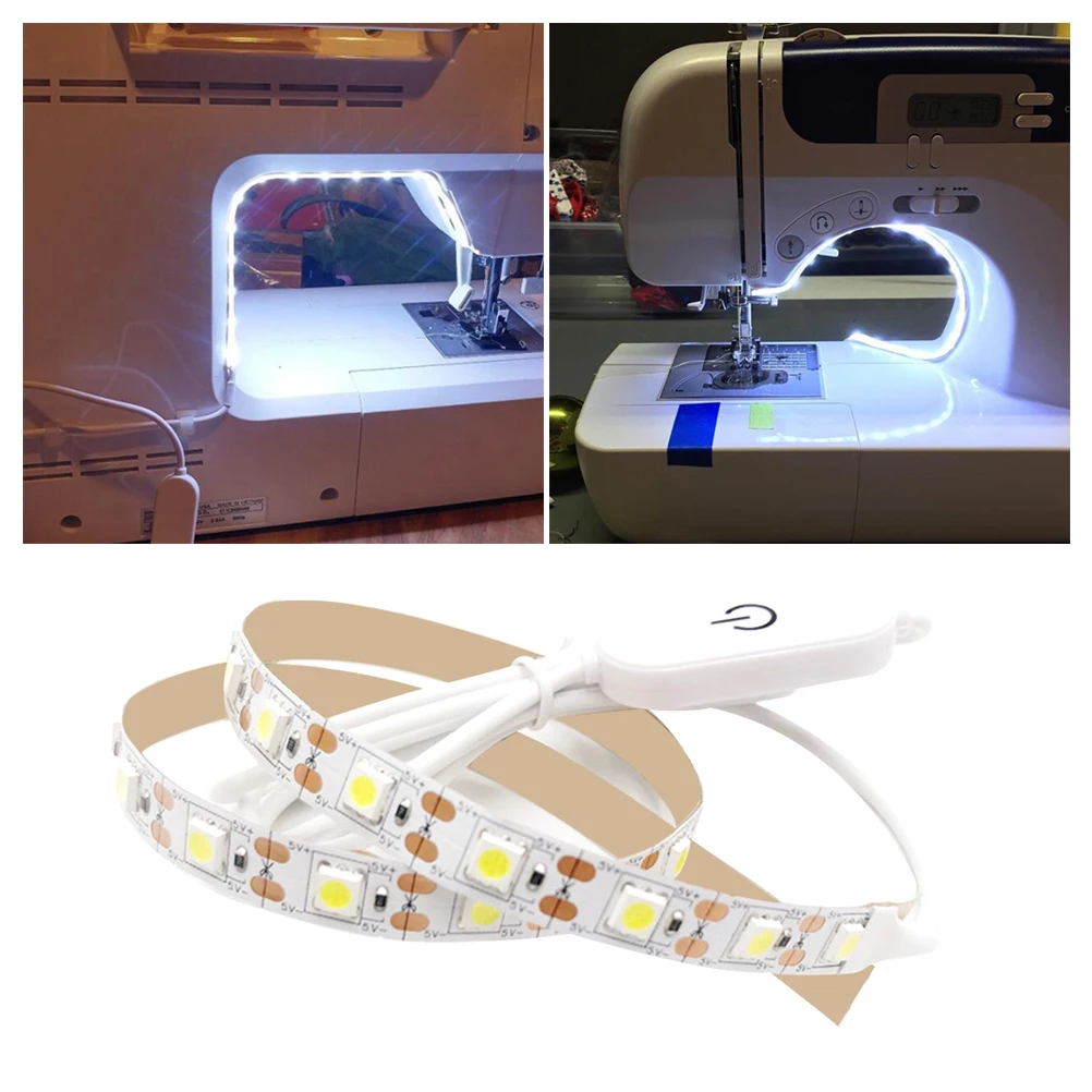 

1Pcs LED Sewing Machine Lamp Strip 5V 60LED USB Powered Touch Dimming Light Rope Strip Durable Ultra Thin LED Rope Light