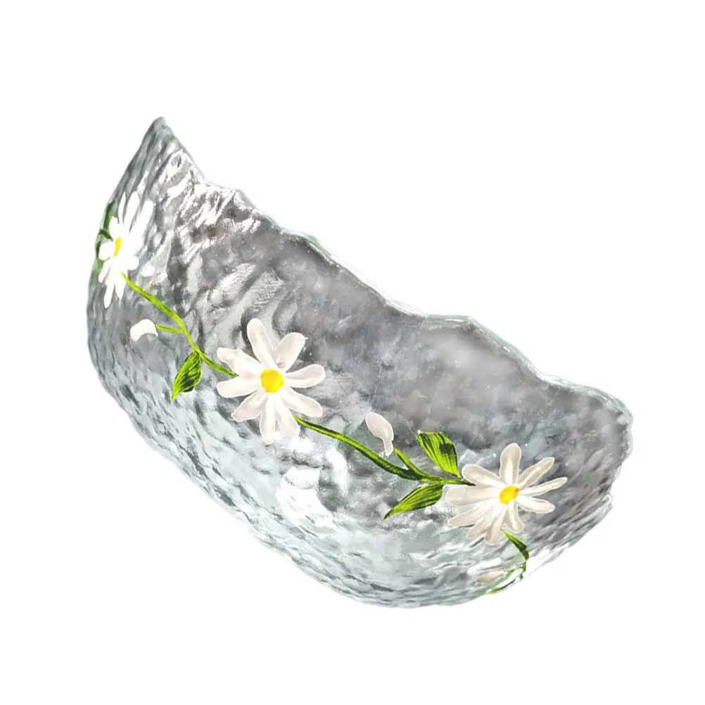 

1Pcs Stylish Glass Fruit Tray Smooth Surface Salad Dessert Bowl Decorative Snack Container Kitchen Dining Salad Bowl