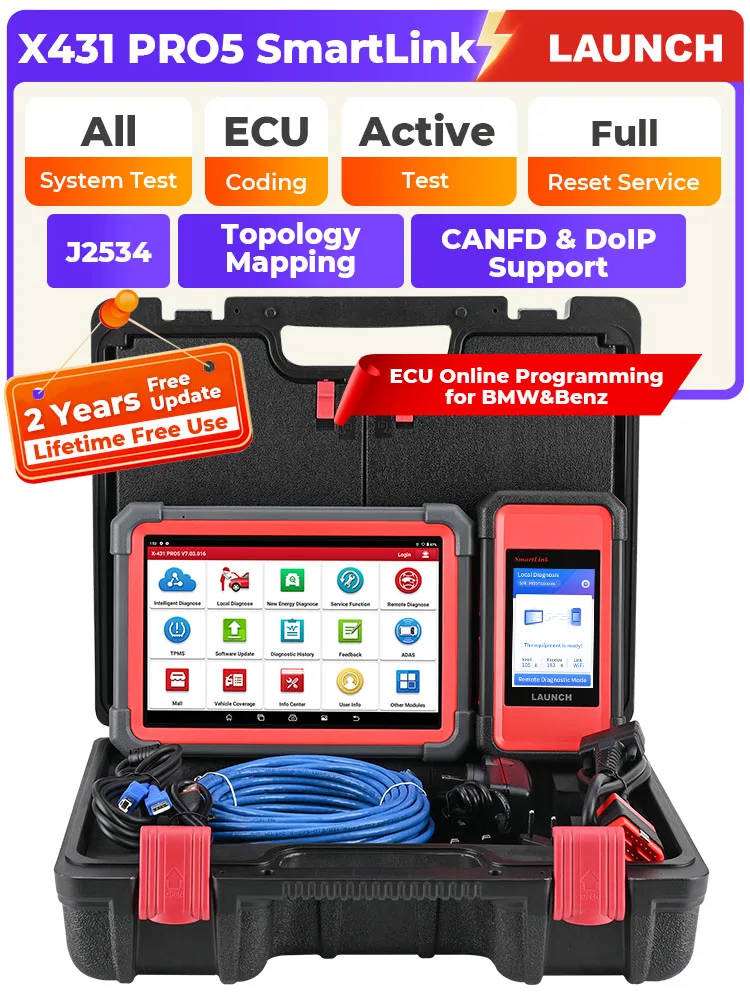 LAUNCH X431 PRO5 SmartLink-Autodiagnosetools J2534 Programmierung Auto-OBD2-Scanner-Diagnose Automotive 2 Jahre kostenloses Update