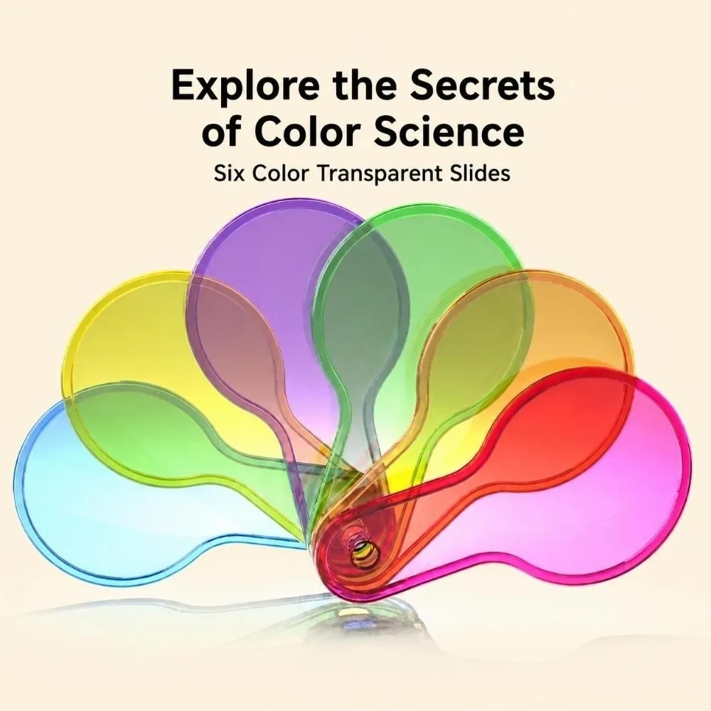 6Pcs Rainbow Optics Color Filter Plate Set Translucent Educational Science Color Filter Plate