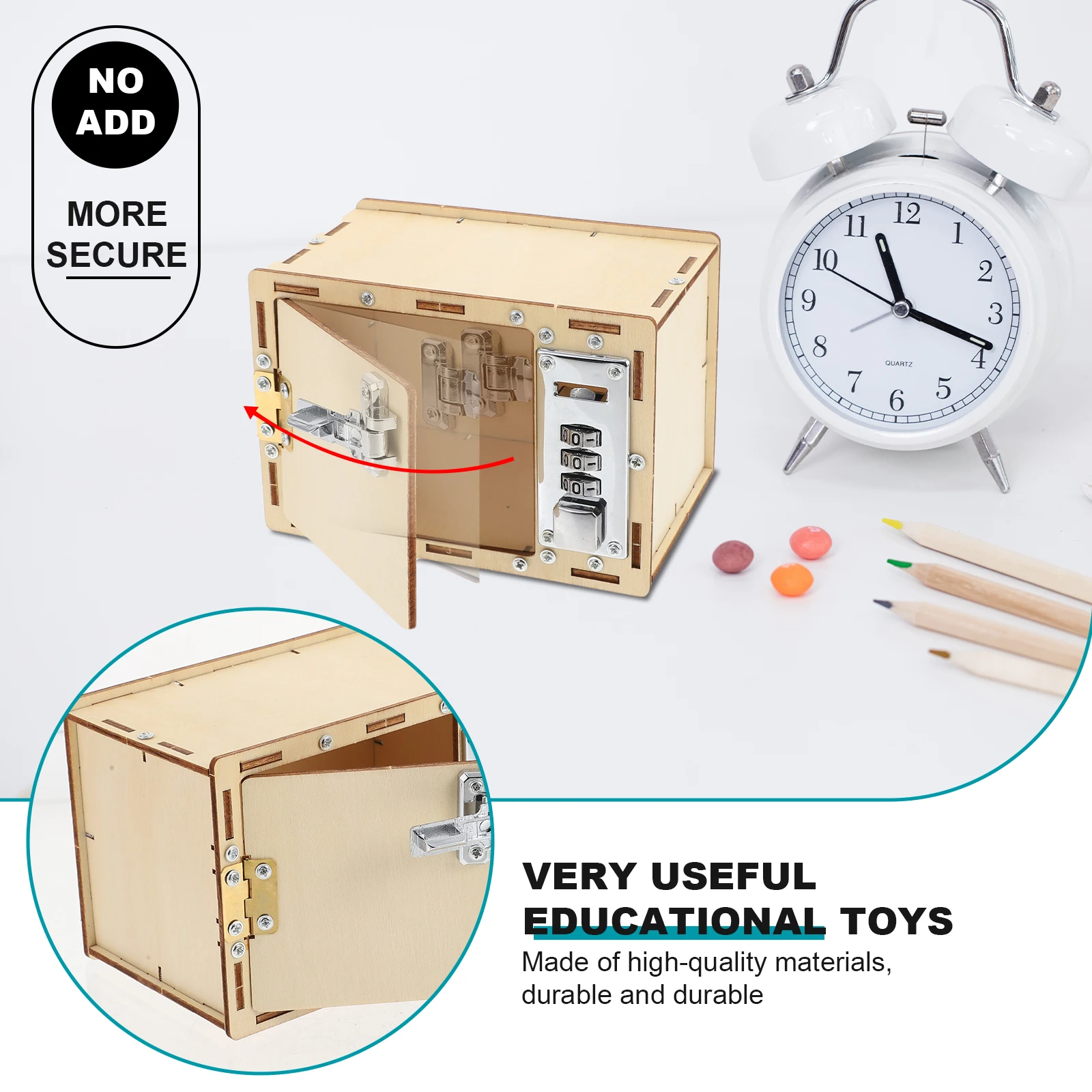 Boîte à mot de passe en bois, matériel de Puzzle éducatif pour enfants, boîte au trésor, outil de fabrication, jeu de Puzzle, 1 ensemble 1 ensemble