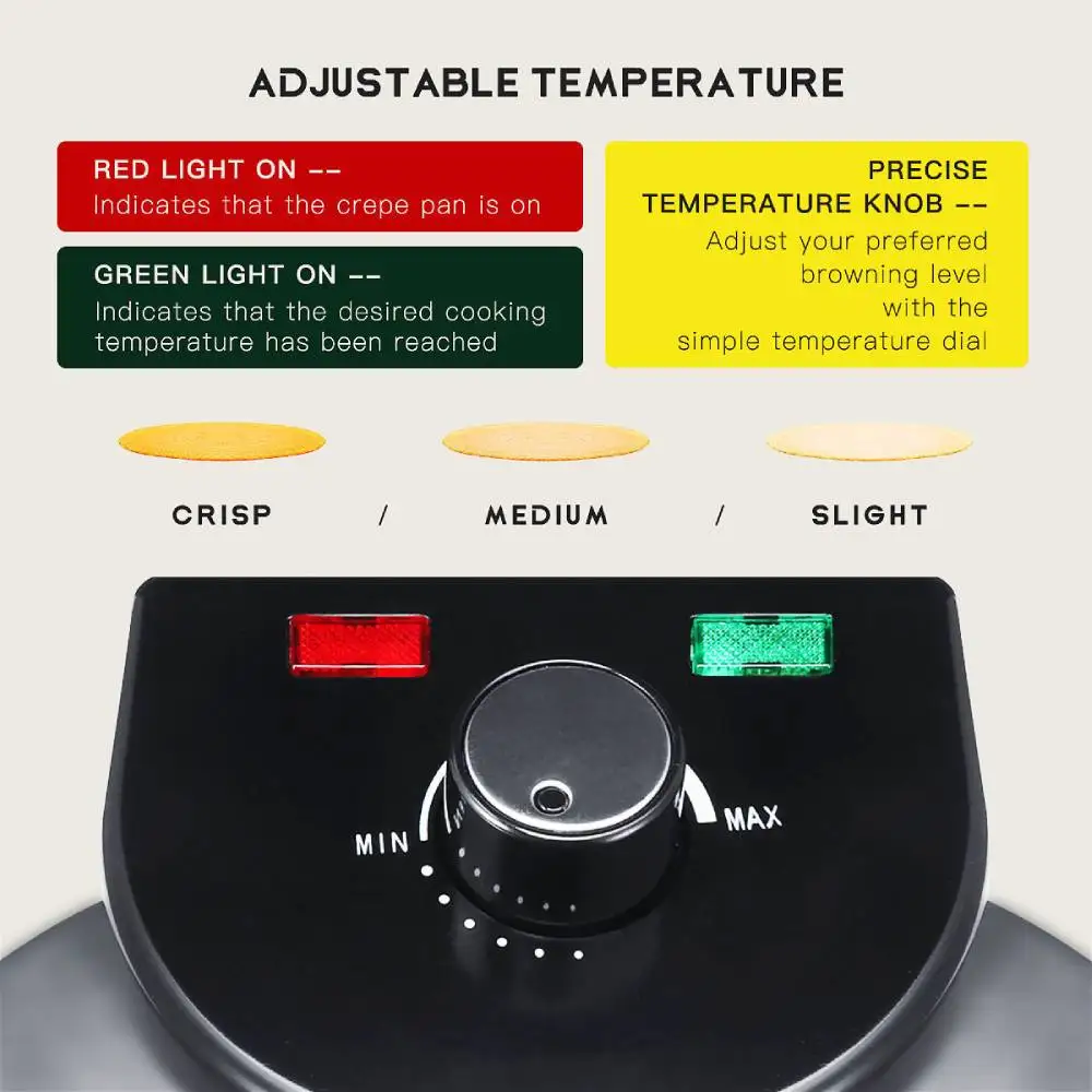 High Efficiency Electric Roti Maker Non-Stick Pancake Chapati Maker Spring Roll Crepe Machine for Home Kitchen