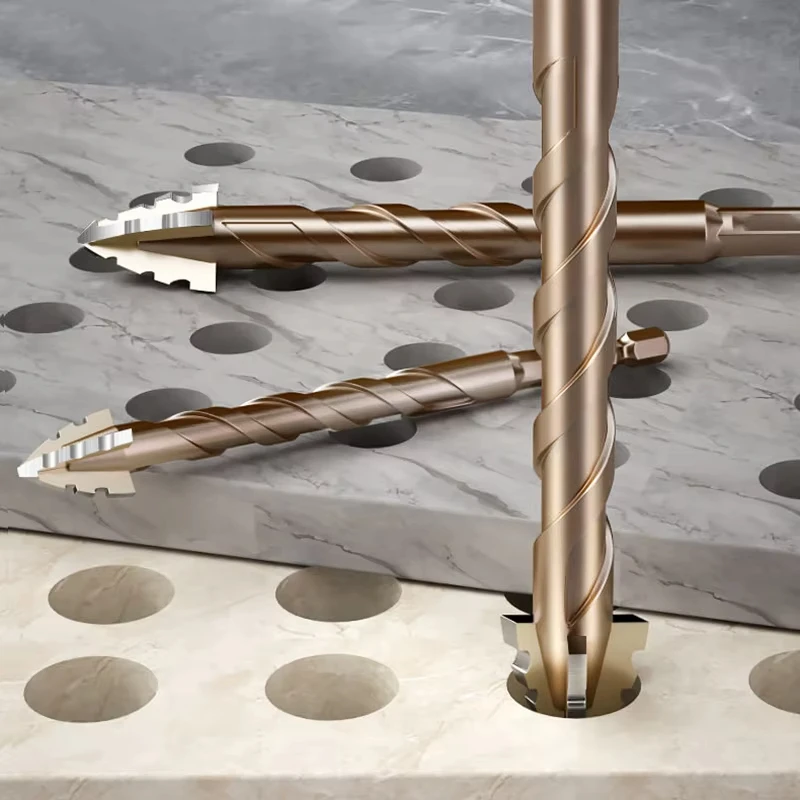 10/8/6/5/4PCS Four-Edged Serrated Drill Bit Set For Drilling Glass Tiles And Concrete 6-12mm Drill Bit Set Tools
