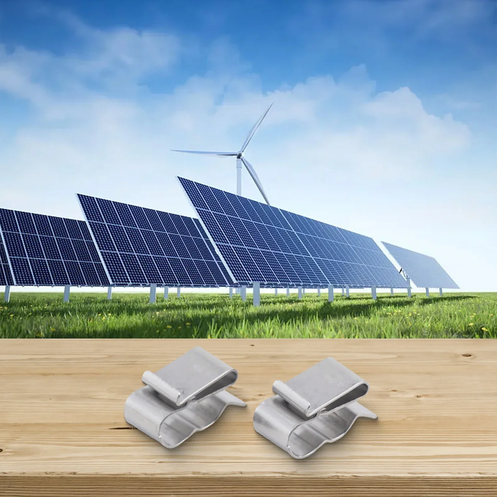 

100 Pcs Solar Panel Cable Clips Stainless Steel PV Wire Clip Set Solar Photovoltaic System Cable Wire Installation Clamp