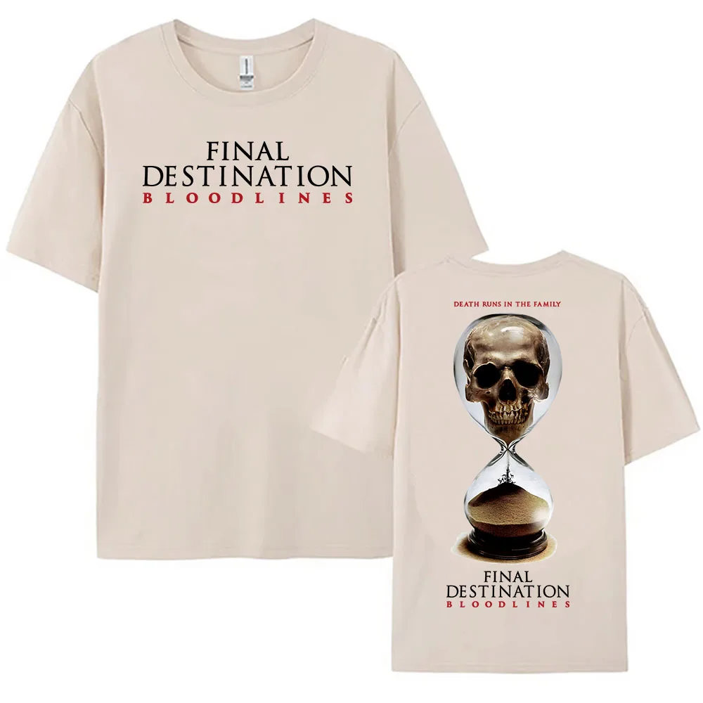 Filmes de terror sobrenaturais destino final linhas de sangue camiseta verão algodão manga curta camisetas para roupas gráficas femininas