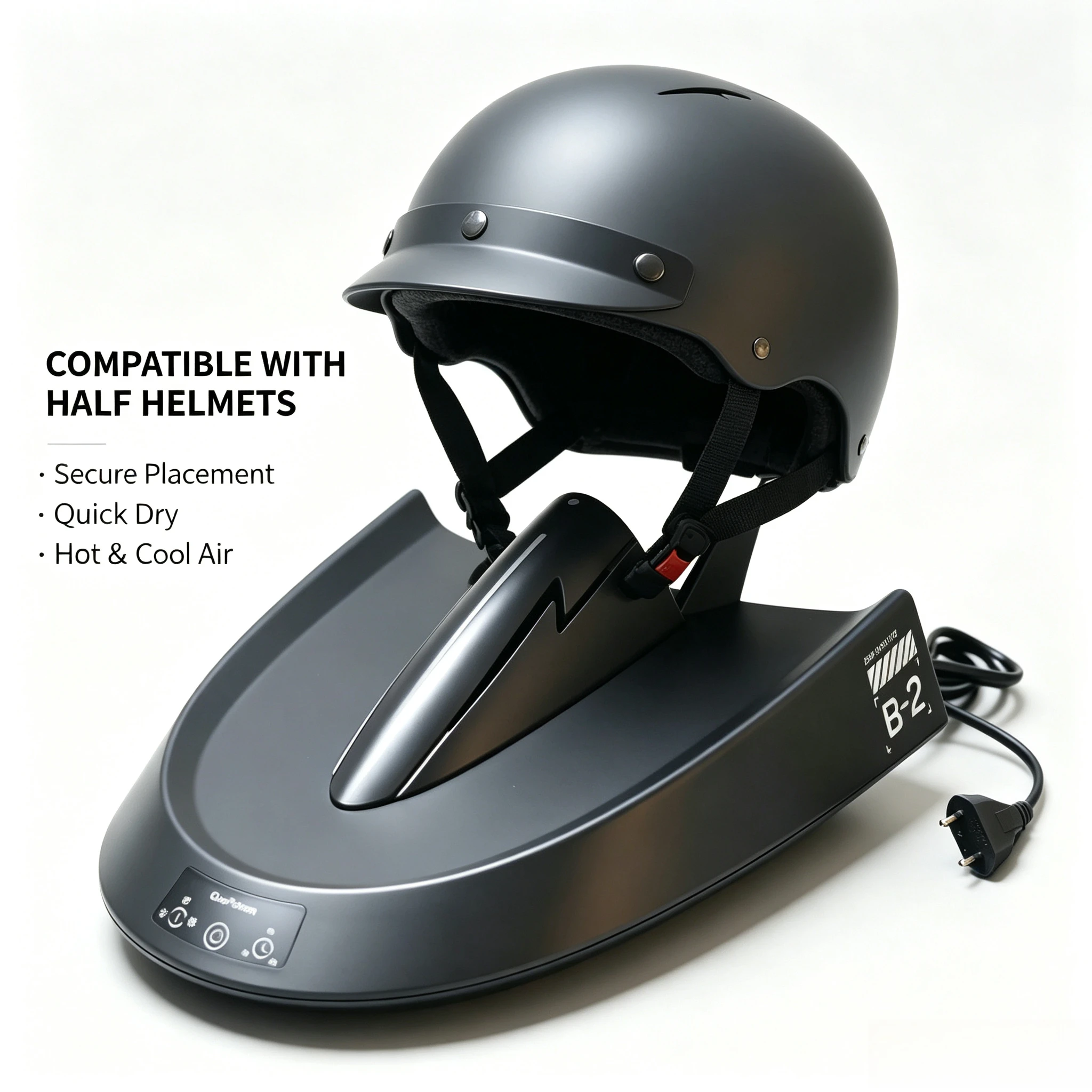 Smart Motorcycle Helmet Dryer Features Sterilization Dust Removal Functions Temperature Control Ambient Lighting