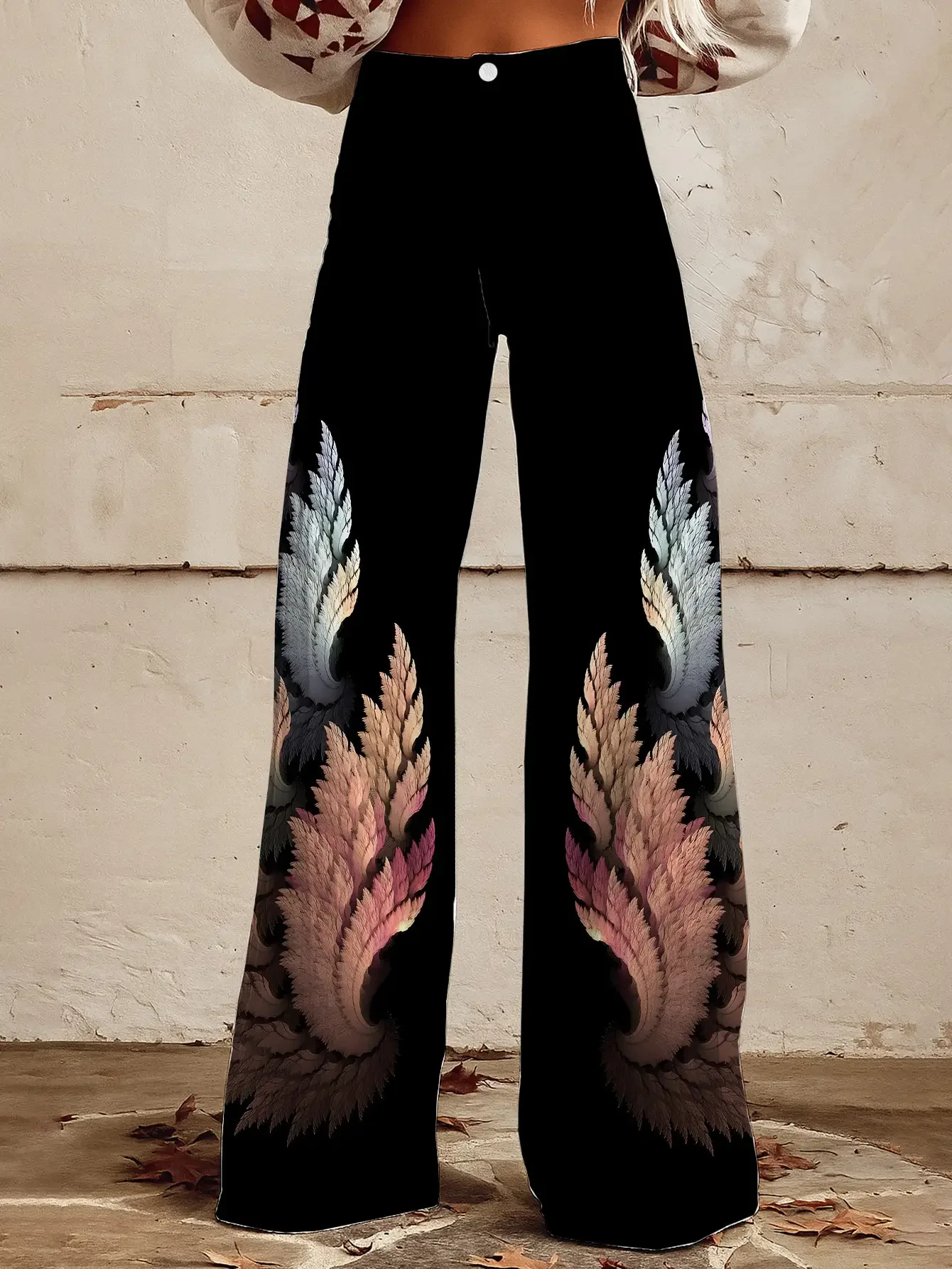

Women's new casual jeans with a variety of colorful western prints, Boot shaped winter pants