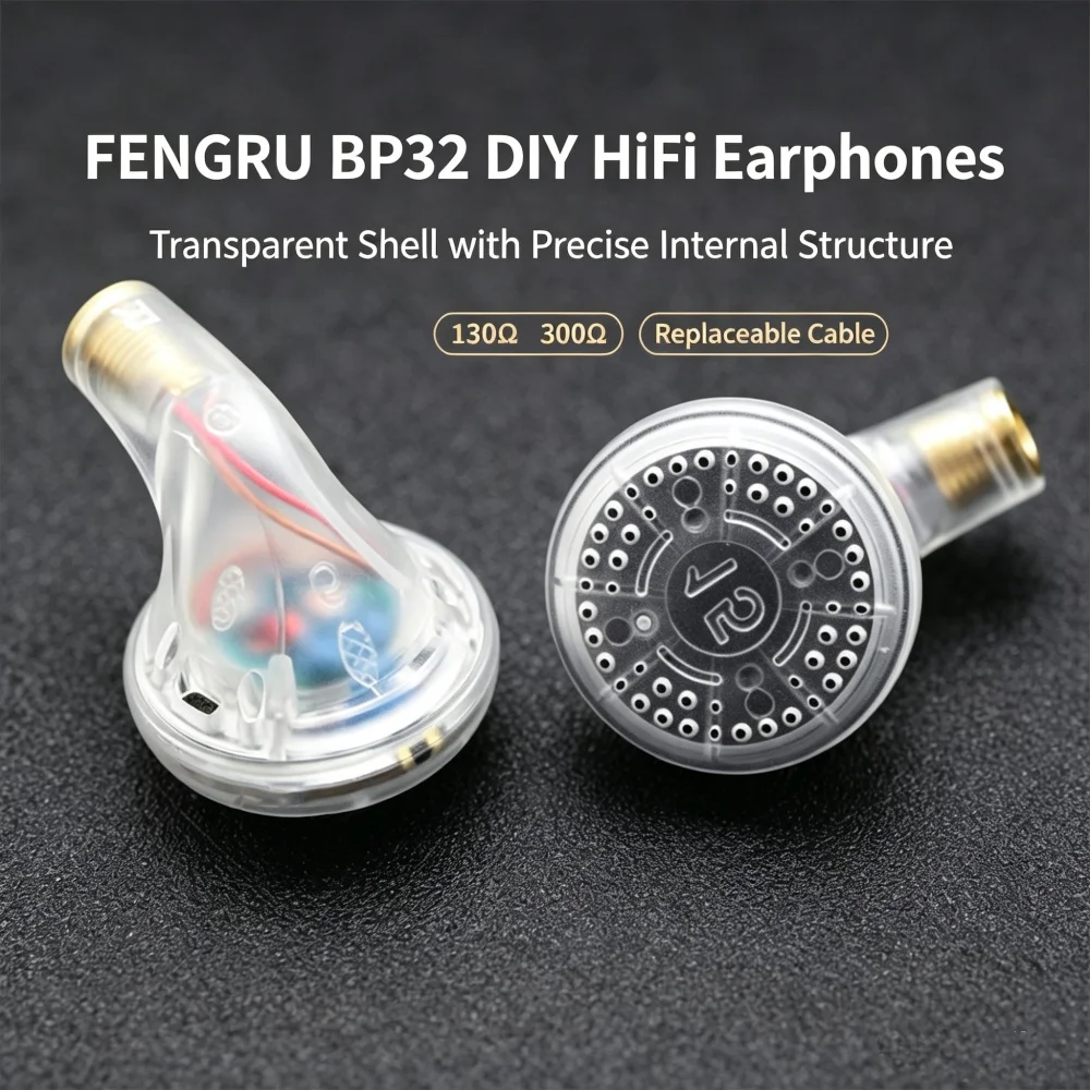 Planar Magnetic Iem Earphones - FENGRU BP32 DIY 130 Ohm Beryllium-Film-Treiber/300