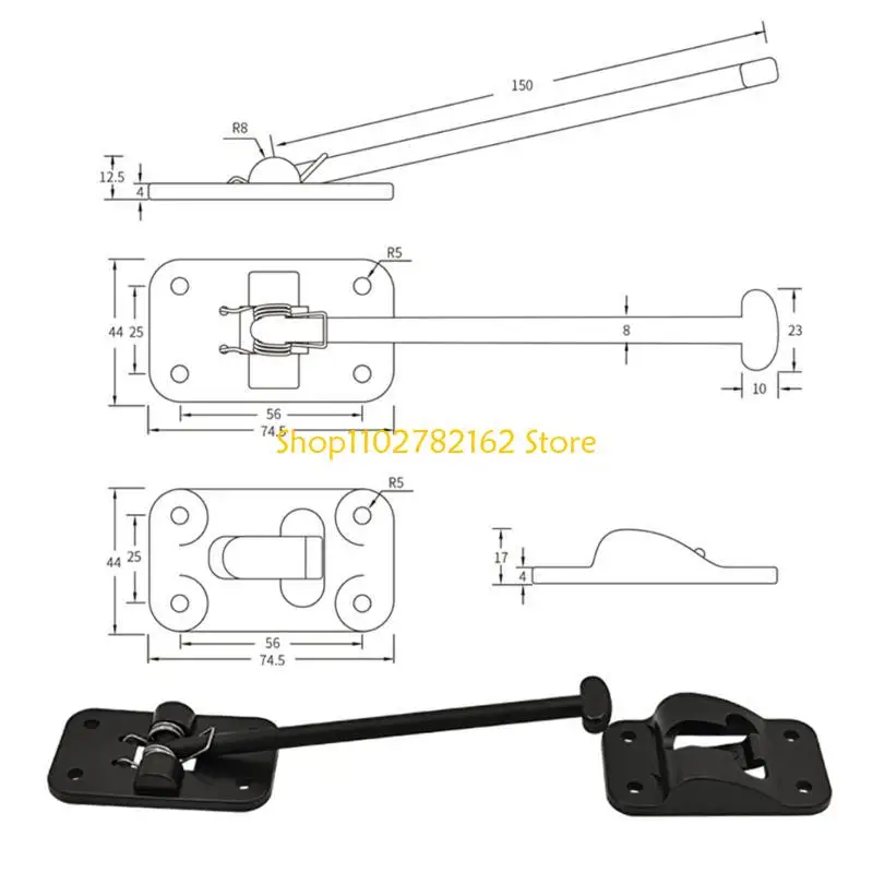 547B استبدال مزلاج الباب حامل الصيد T-نمط 6 "باب عقد هوك مقطورة المعسكر