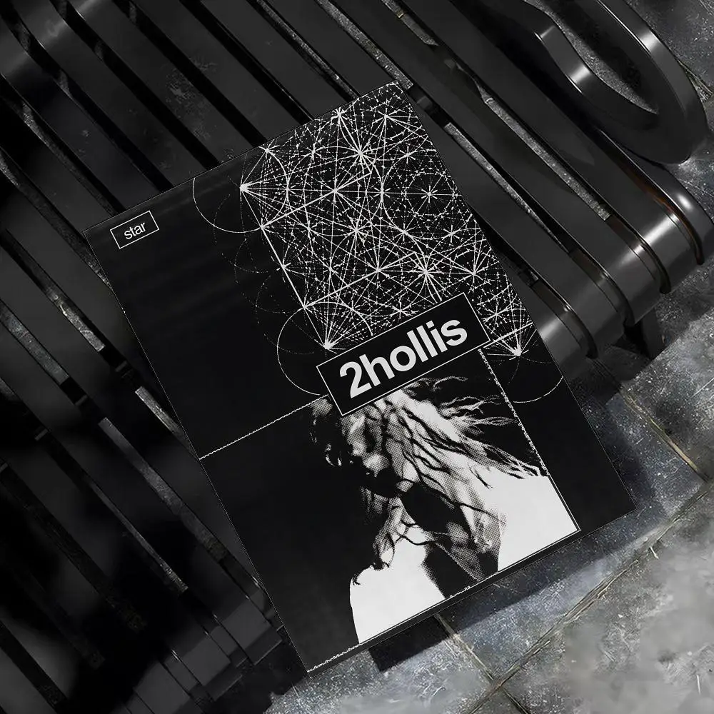 2Hollis Rapper Sänger Poster Wohnzimmer Schlafzimmer Bar Flur Klebende Wandkunst Druck Wasserfeste Ästhetische Dekoration – Detail 6