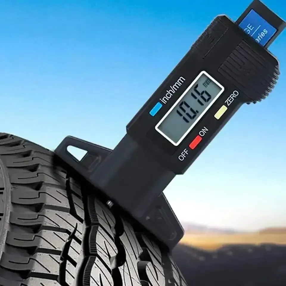 1PC 0‑25mm Digital LCD Tire Tread Depth Gauge Caliper, Car Repair Measuring Tool