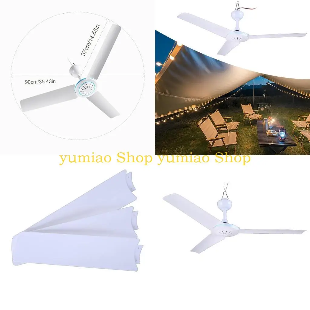 587B DC12V2A Ceiling Fan Hanging Fan Household Camping Tent Electrical Fan 35''/41''