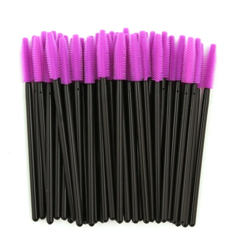 25/50PCS New Eyelash Brush Disposable Silicone Gel Mascara Wands Applicator Spoolers Lashes Cosmetic Brushes Makeup Tools
